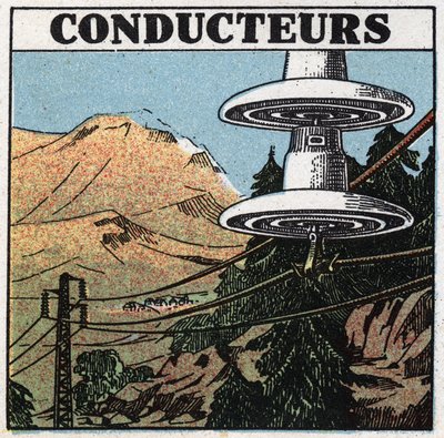 Fenomeni elettrici: conduttori di elettricità. Illustrazione anonima del 1925. Collezione privata. da Anonymous Anonymous