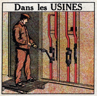 Condutture elettriche: condutture nelle piante. Illustrazione anonima del 1925. Collezione privata. da Anonymous Anonymous
