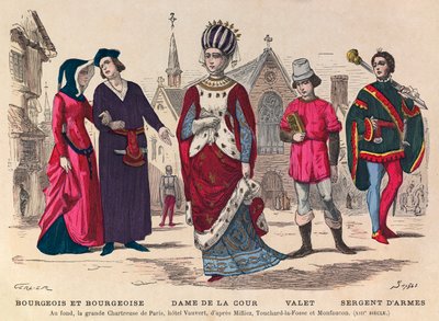 Borghese e borghese, dama di corte, valletto, sergente d