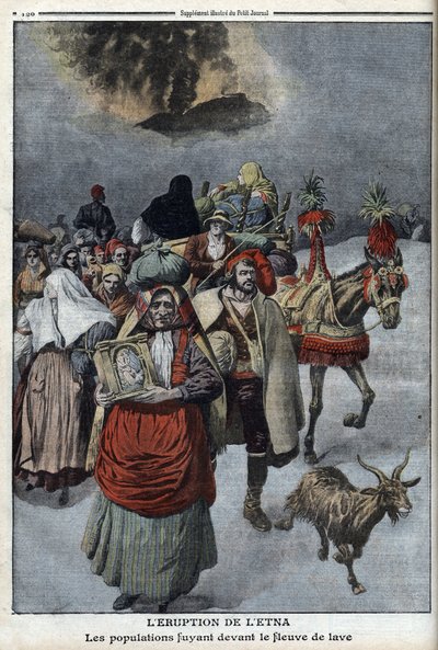 Eruzione del Monte Etna, illustrazione da 