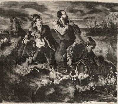 Fuga dal Bagne di Belle-Ile-en-Mer nel XIX secolo. Incisione in "Histoire des bagnes depuis leur création à nos jours" (1877) di Pierre Zaccone (1817-1895). Colonia penale da Anonymous Anonymous