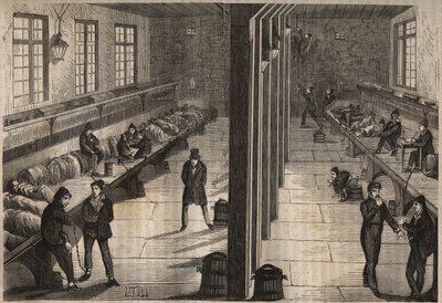 Fuga di tre forzati nella stanza Saint Gilles del bagne di Rochefort il 28 dicembre 1840. Incisione in 