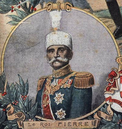 Prima Guerra Mondiale 1914-1918 (14-18): Ritratto di Pietro I di Serbia (Pietro Karadordevic o Karageorgevich) da Anonymous Anonymous