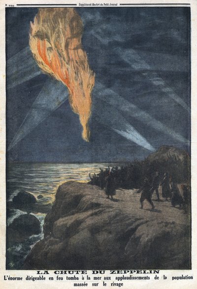 Prima Guerra Mondiale 1914-1918. Caduta di un dirigibile dell