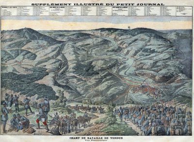 Prima Guerra Mondiale 1914-1918. Vista generale del campo di battaglia di Verdun dal 21 febbraio al 19 dicembre da Anonymous Anonymous