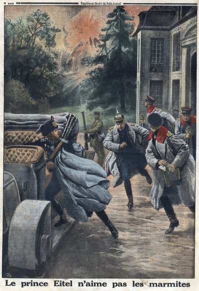 Prima Guerra Mondiale 1914-1918. Il principe Eitel Federico di Prussia (1883-1942) fugge all