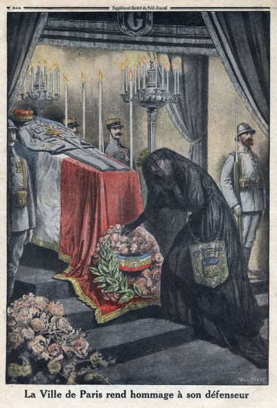 Prima Guerra Mondiale 1914-1918. Omaggio della città di Parigi al Generale Joseph Simon Gallieni (1849-1916) che difese la città. In 