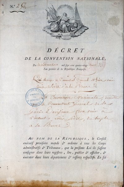 Rivoluzione francese: Decreto della Convenzione dell