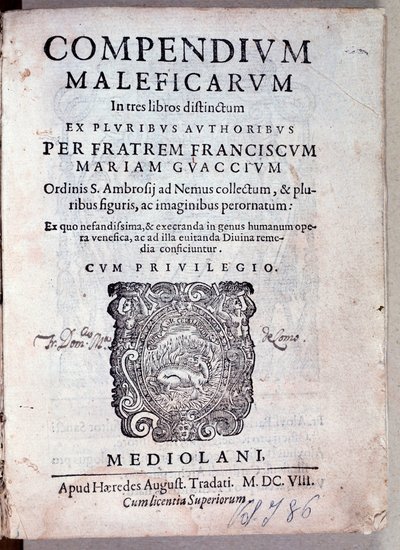 Frontespizio del Compendium maleficarum di Guazzo sulla demonologia e stregoneria da Anonymous Anonymous