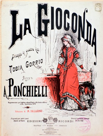 Frontespizio de La gioconda, opera di Ponchielli da Anonymous Anonymous