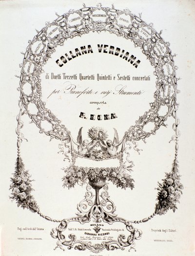 Frontespizio di una raccolta di partiture musicali di Giuseppe Verdi da Anonymous Anonymous