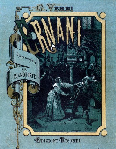 Frontespizio della partitura musicale di Ernani di Giuseppe Verdi da Anonymous Anonymous
