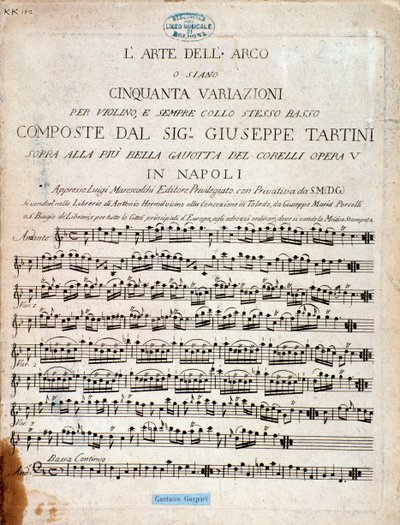 Frontespizio della partitura musicale de L