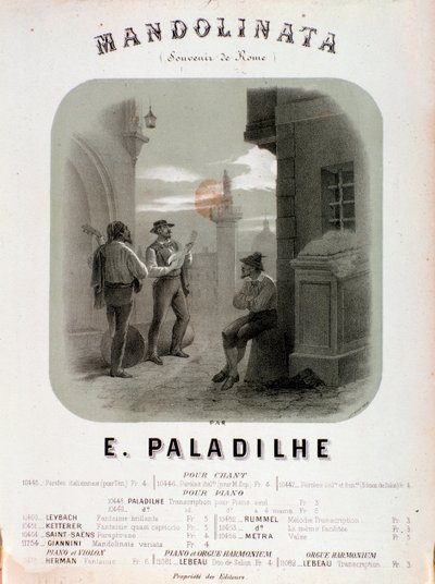 Frontespizio della partitura musicale di Mandolibata di E Paladilhe da Anonymous Anonymous