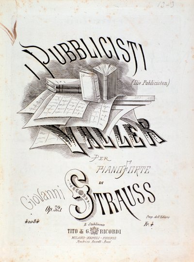 Frontespizio della partitura musicale di 