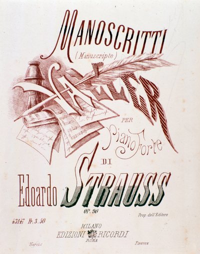 Frontespizio della partitura musicale di 