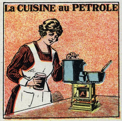 Riscaldamento domestico: la cucina con olio. Illustrazione anonima del 1925. Collezione privata. da Anonymous Anonymous