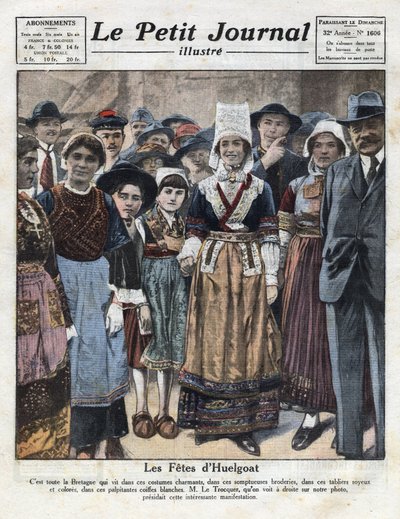 Feste a Huelgoat in costume tradizionale bretone in occasione di un