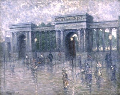 Hyde Park Gate in un giorno di pioggia da Anonymous Anonymous