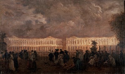 Illuminazione di Place Louis XV (ora Place de la Concorde) a Parigi nel 1782 da Anonymous Anonymous