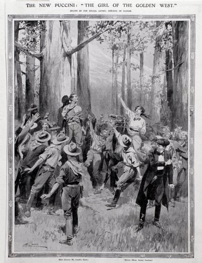 Illustrazione per La fanciulla del West, opera di Puccini da Anonymous Anonymous