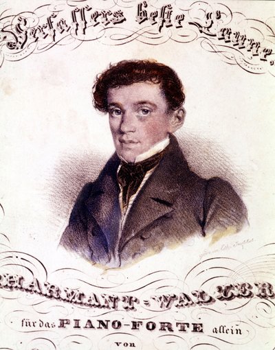 Johann Strauss padre (1804-1849). Ritratto su una partitura da Anonymous Anonymous