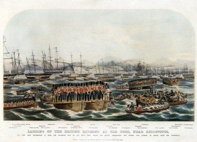 Sbarco della divisione britannica a Old Fort, vicino a Sebastopoli da Anonymous Anonymous