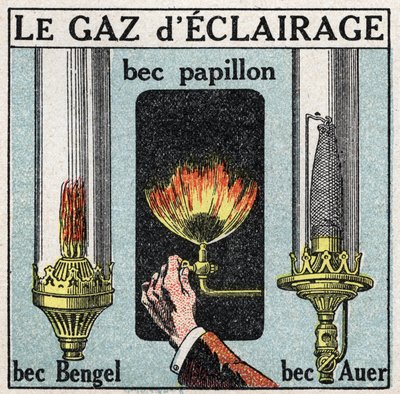 Fonti di luce: illuminazione a gas e vari becchi. da Anonymous Anonymous