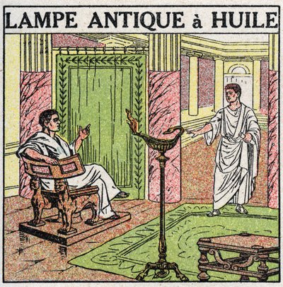 Fonti di luce: lampada a olio usata nell