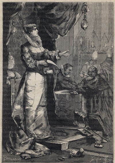 Lucrezia Borgia in Vaticano - incisione da 