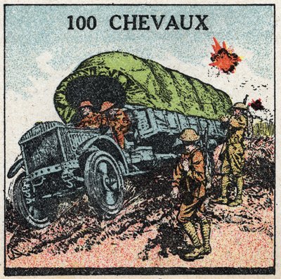 Trazione meccanica: camion militare fino a 100 cavalli. Illustrazione anonima del 1925. Collezione privata. da Anonymous Anonymous