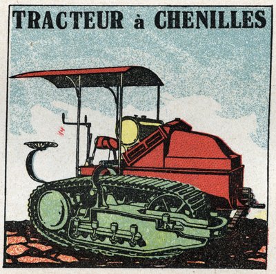 Trattore cingolato. Illustrazione anonima del 1925. Collezione privata. da Anonymous Anonymous