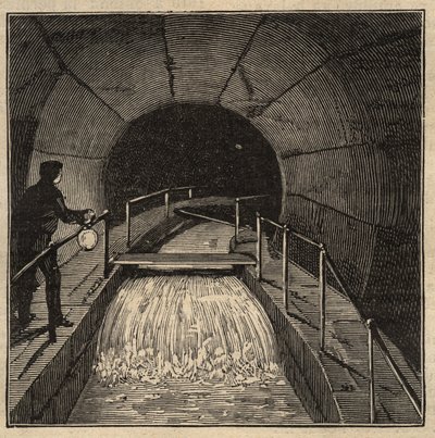 Serbatoio di Menilamount - Parigi - 1890 - incisione 1890 da Anonymous Anonymous