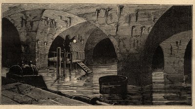 Serbatoio di Menilamount - Parigi - 1890 - incisione 1890 da Anonymous Anonymous