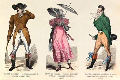 Costumi maschili e femminili tra il 1810 e il 1812 a Parigi (regno dell