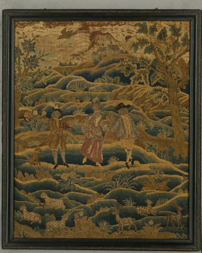 Quadro ricamato, c.1750 da Anonymous Anonymous