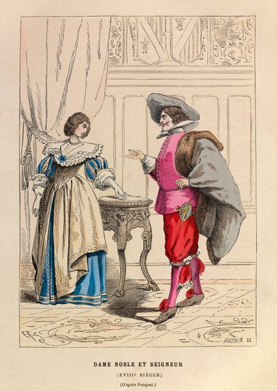 Nobile e nobildonna in costumi del XVIII secolo - collezione privata da Anonymous Anonymous
