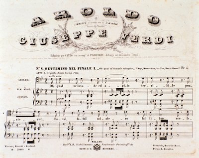 Pagina della partitura di Aroldo, opera di Giuseppe Verdi da Anonymous Anonymous