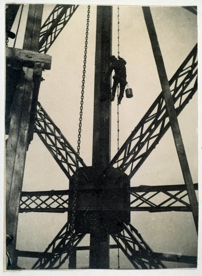 Pittore sulla Torre Eiffel nel 1889, Parigi da Anonymous Anonymous