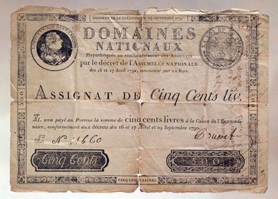 Carta emessa durante la Rivoluzione Francese: un