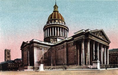 Parigi: vista esterna del Pantheon costruito tra il 1757 e il 1790 da Jacques Germain Soufflot (1713-1780). Fotografia del 1920 in "Album Artistico" della città di Parigi. Collezione privata. da Anonymous Anonymous