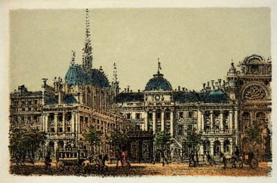 Parigi nel 1874: Il Palazzo di Giustizia e la Sainte Chapelle, Collezione privata da Anonymous Anonymous