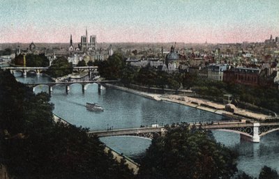 Parigi: panorama della Senna verso la Cattedrale di Notre Dame (Notre-Dame) e l