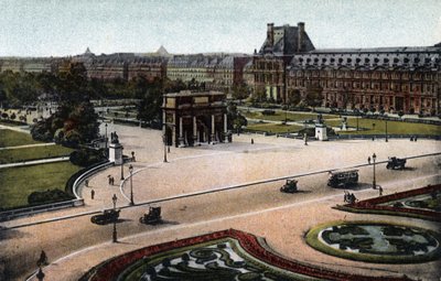 Parigi: panorama delle Tuileries (giardino e palazzo) e dell