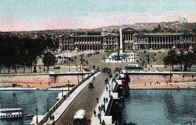 Parigi: panorama del ponte e Place de la Concorde con l
