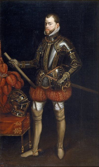 Ritratto di Filippo II in armatura dalla battaglia di San Quintino da Anonymous Anonymous