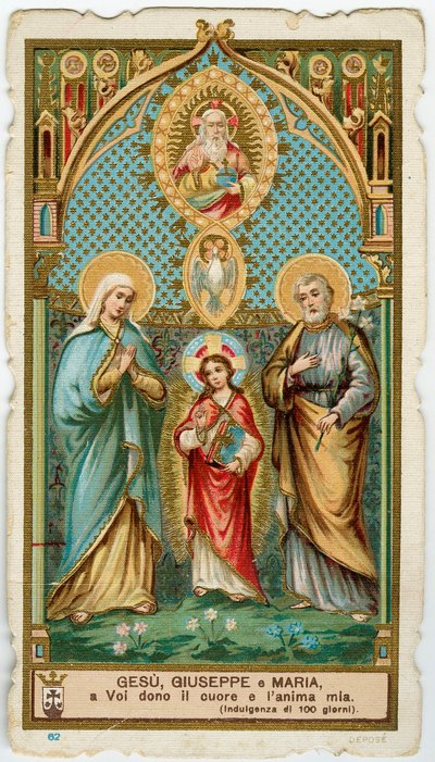 Immagine pia: La Sacra Famiglia con lo Spirito Santo e Dio da Anonymous Anonymous