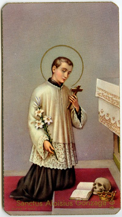 Immagine pia: Luigi Gonzaga che adora la croce da Anonymous Anonymous