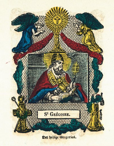 Immagine pia: San Gregorio I il Grande. Incisione del XIX secolo Collezione privata da Anonymous Anonymous