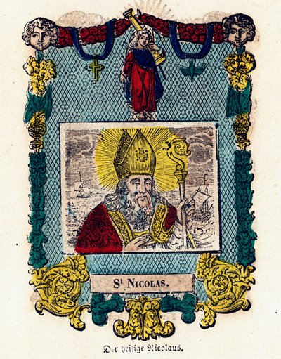 Immagine pia: San Nicola. Incisione del XIX secolo Collezione privata da Anonymous Anonymous
